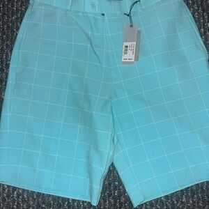 Peter Millar Light Blue Checkered Shorts